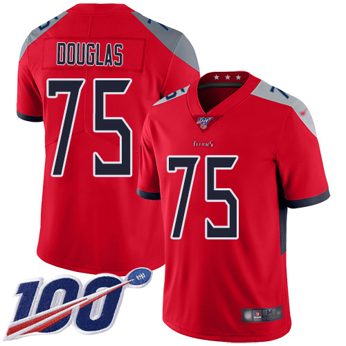 Tennessee Titans Limited Red Men Jamil Douglas Jersey NFL Football #75 100th Season Inverted Legend->women nfl jersey->Women Jersey